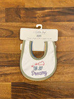 Baby Bibs Stick-On with Embroidery – Set of 3