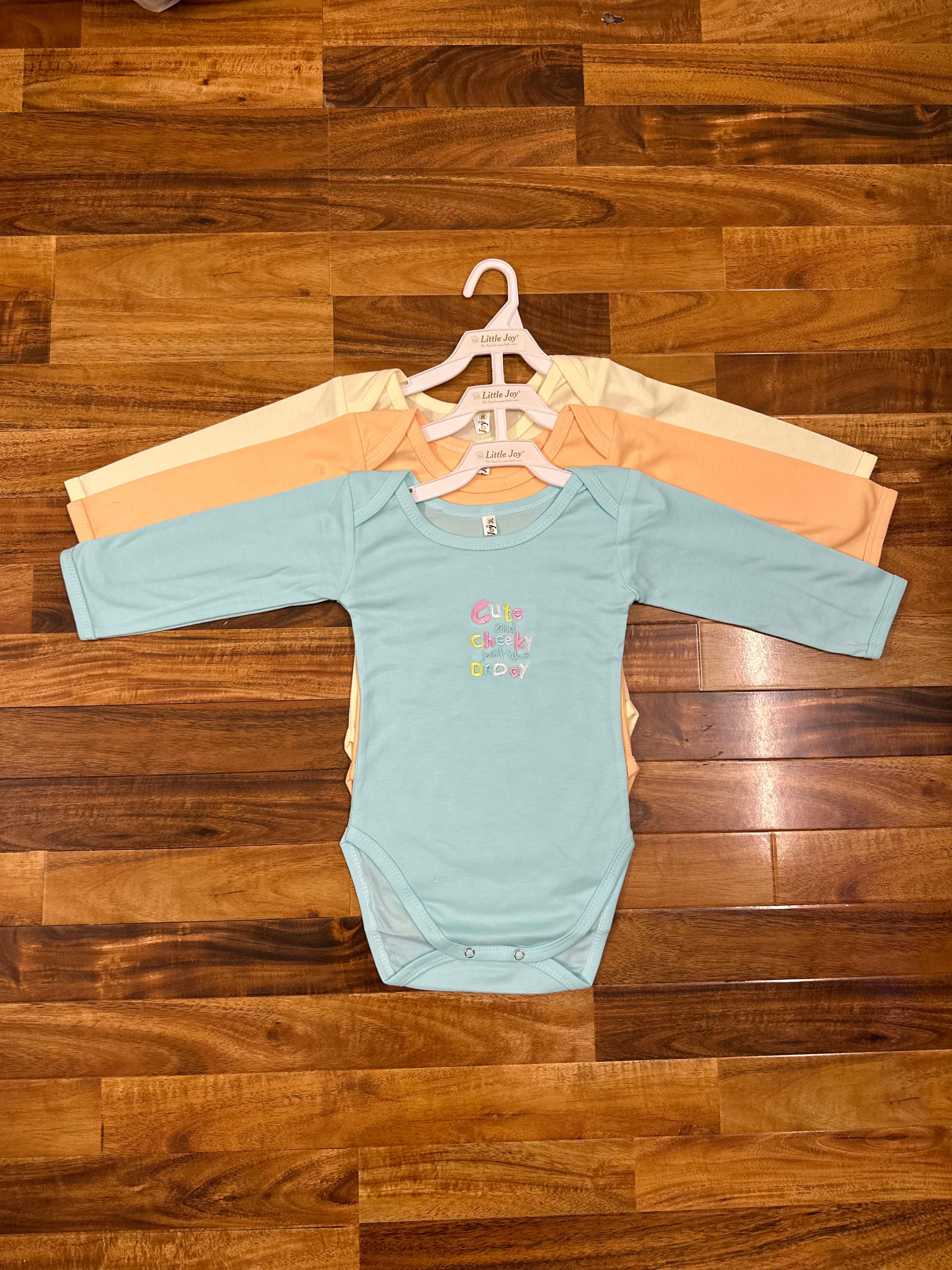 Baby Bodysuit with Embroidery – Set of 3