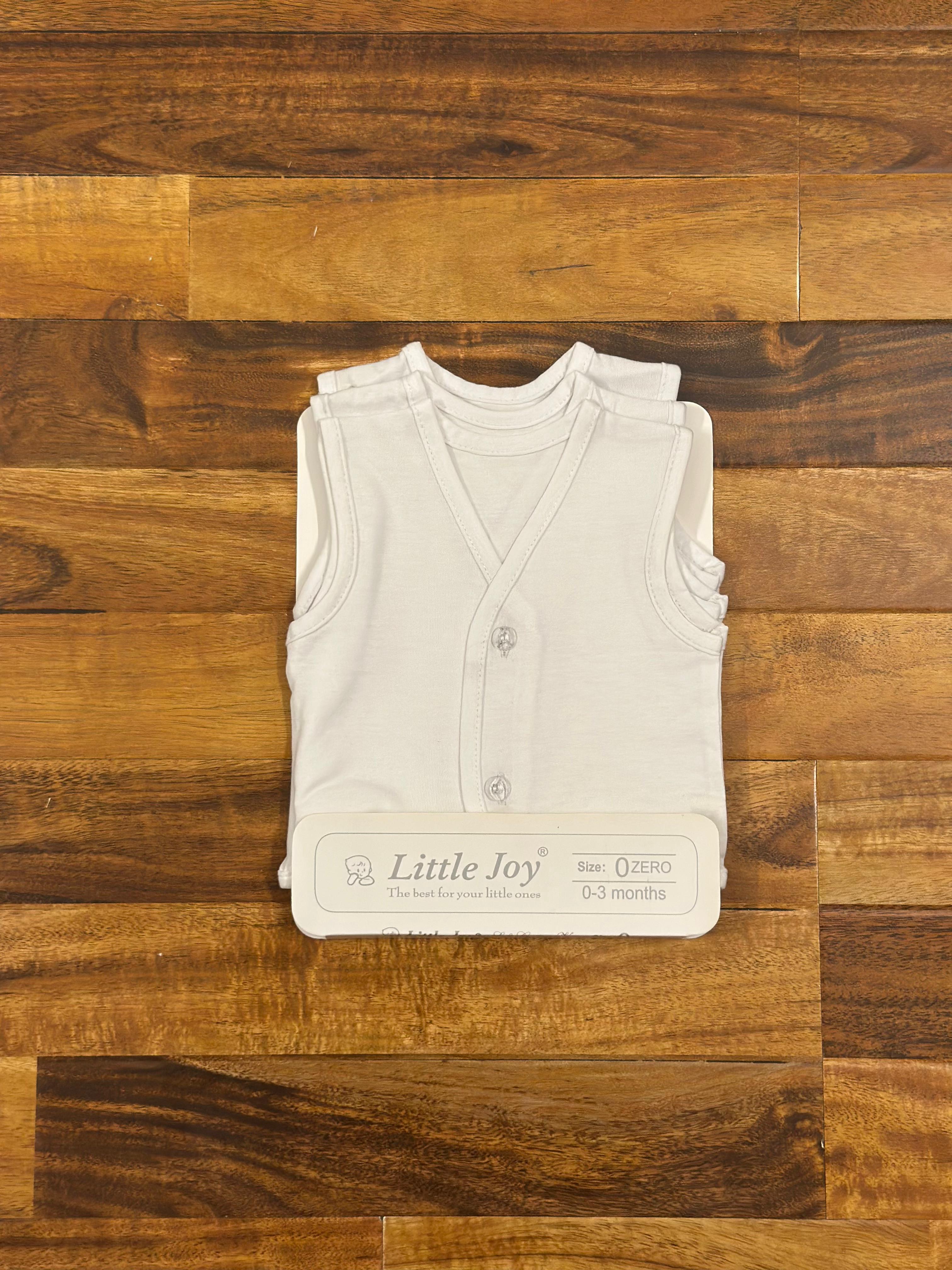 Baby Cotton White Vests – Set of 3