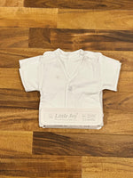 Baby Cotton Vest White Plain Half Sleeve Front Open  – Pack of 3