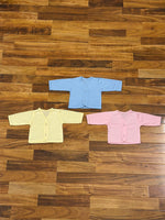 Baby Cotton Vest Plain Coloured F/S Front Open  – Pack of 3