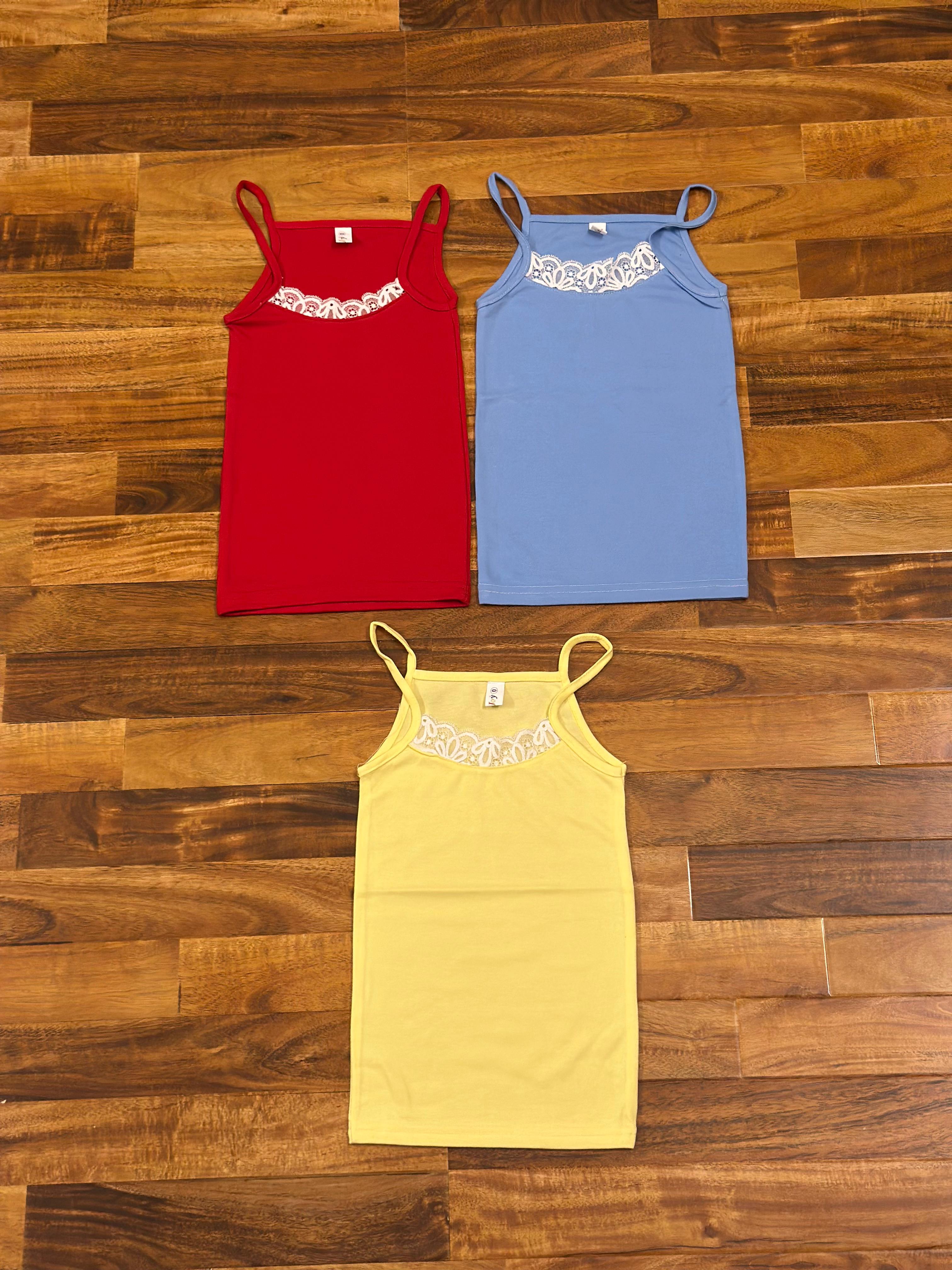 Girls Camisole Slip with Lace Detail – Pack of 3