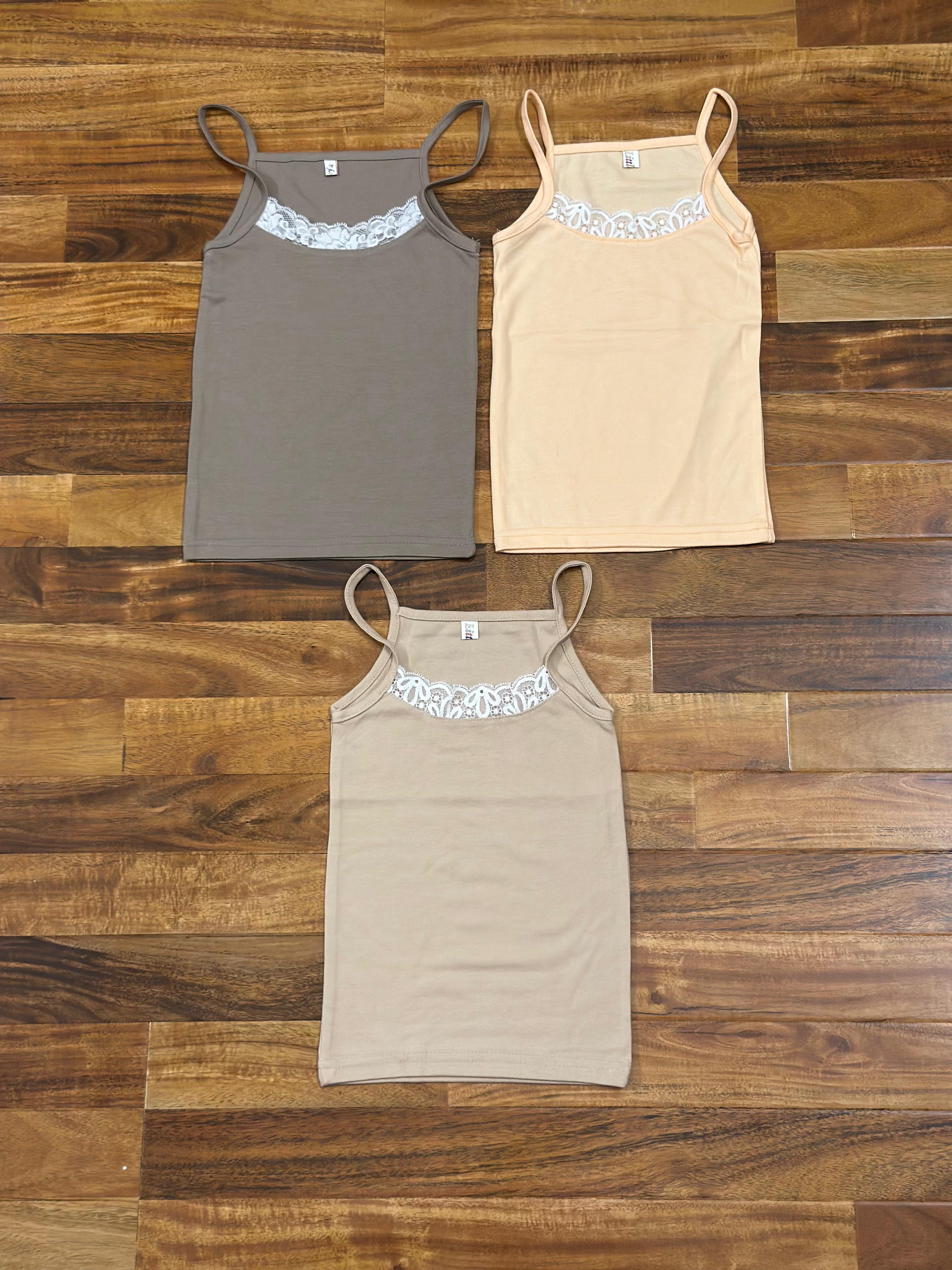 Girls Camisole Slip with Lace Detail – Pack of 3