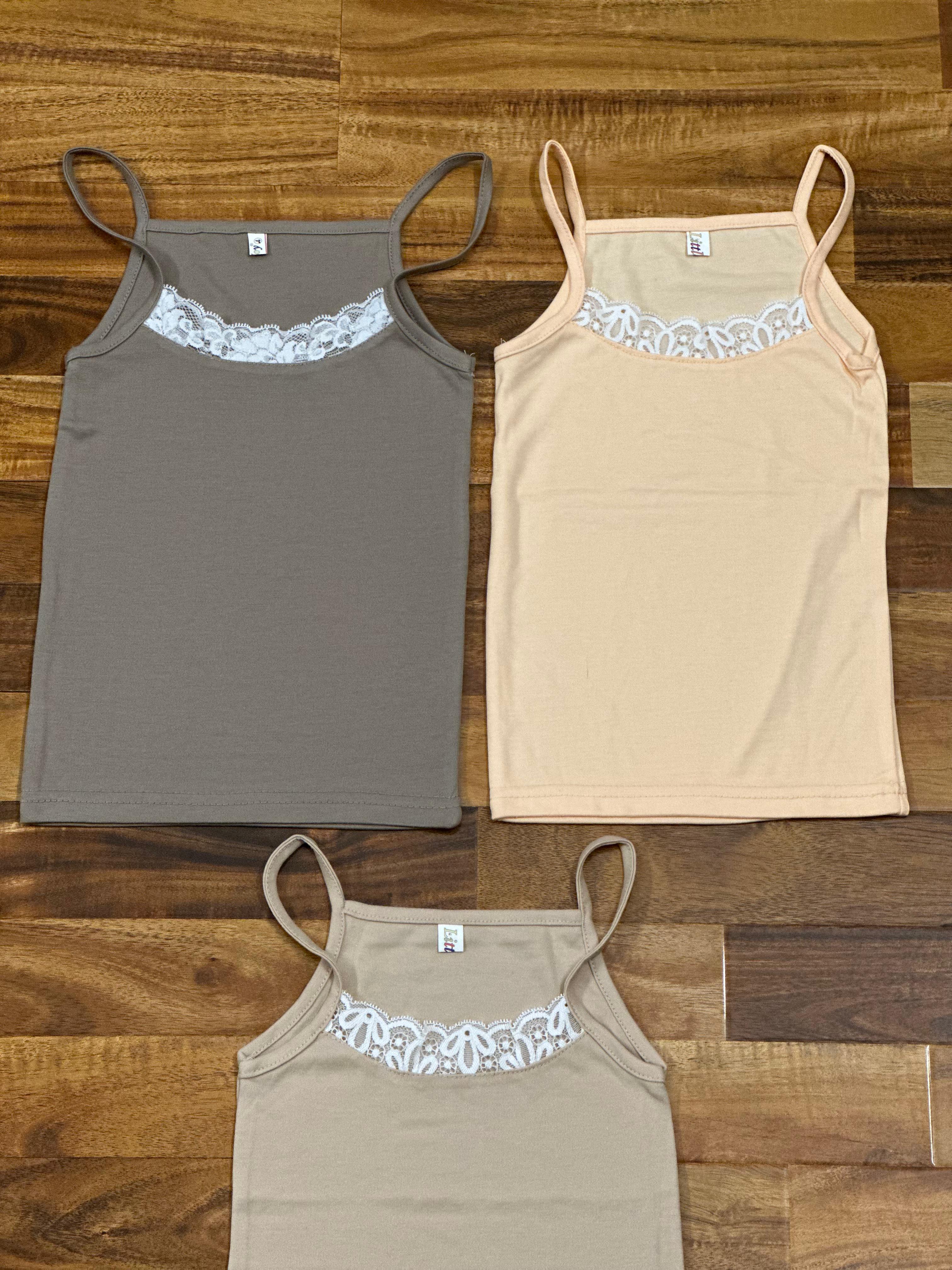 Girls Camisole Slip with Lace Detail – Pack of 3