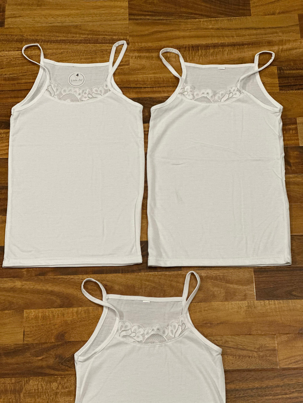 Girls White Camisole Slip with Lace Detail – Pack of 3