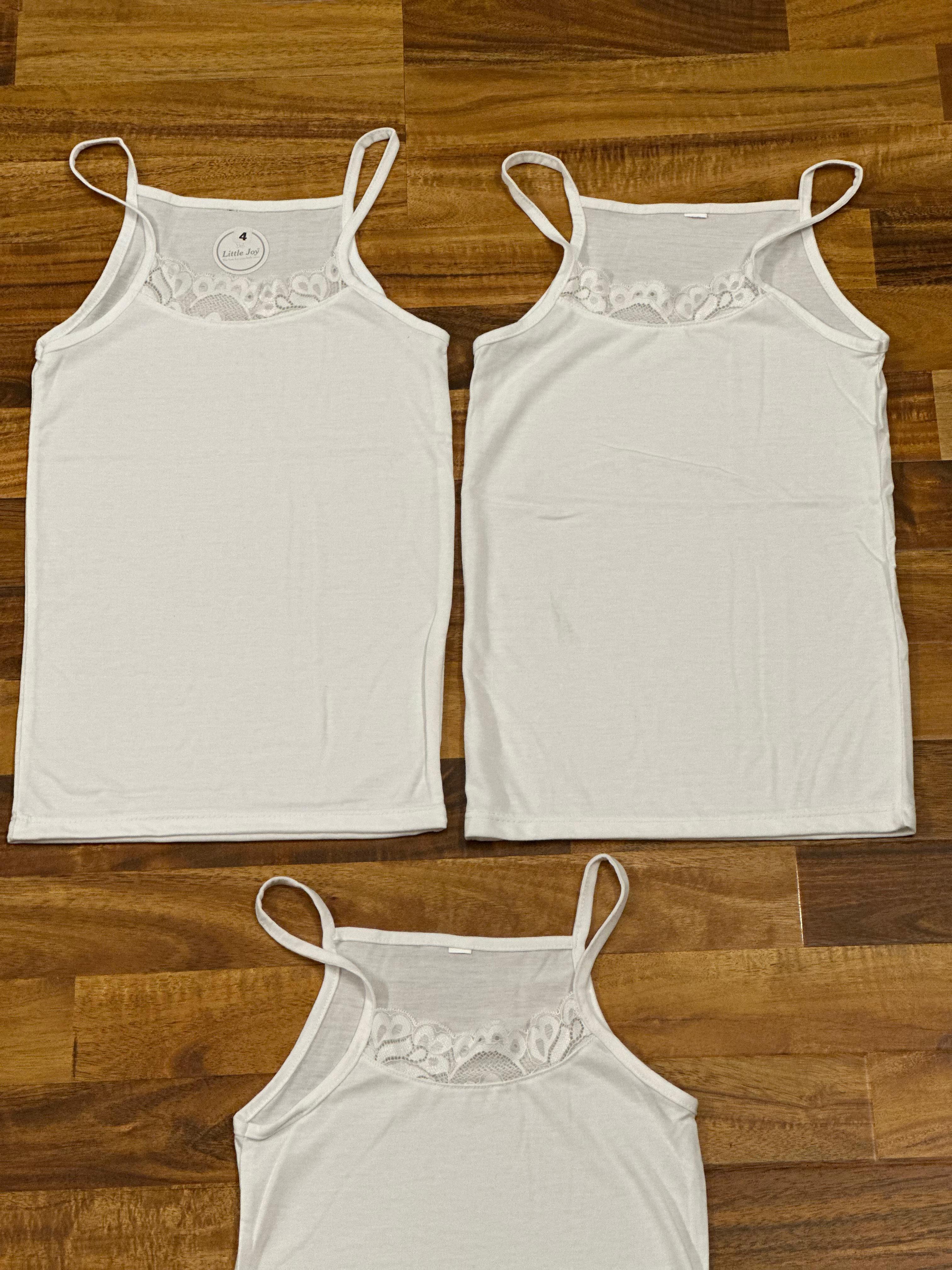 Girls White Camisole Slip with Lace Detail – Pack of 3
