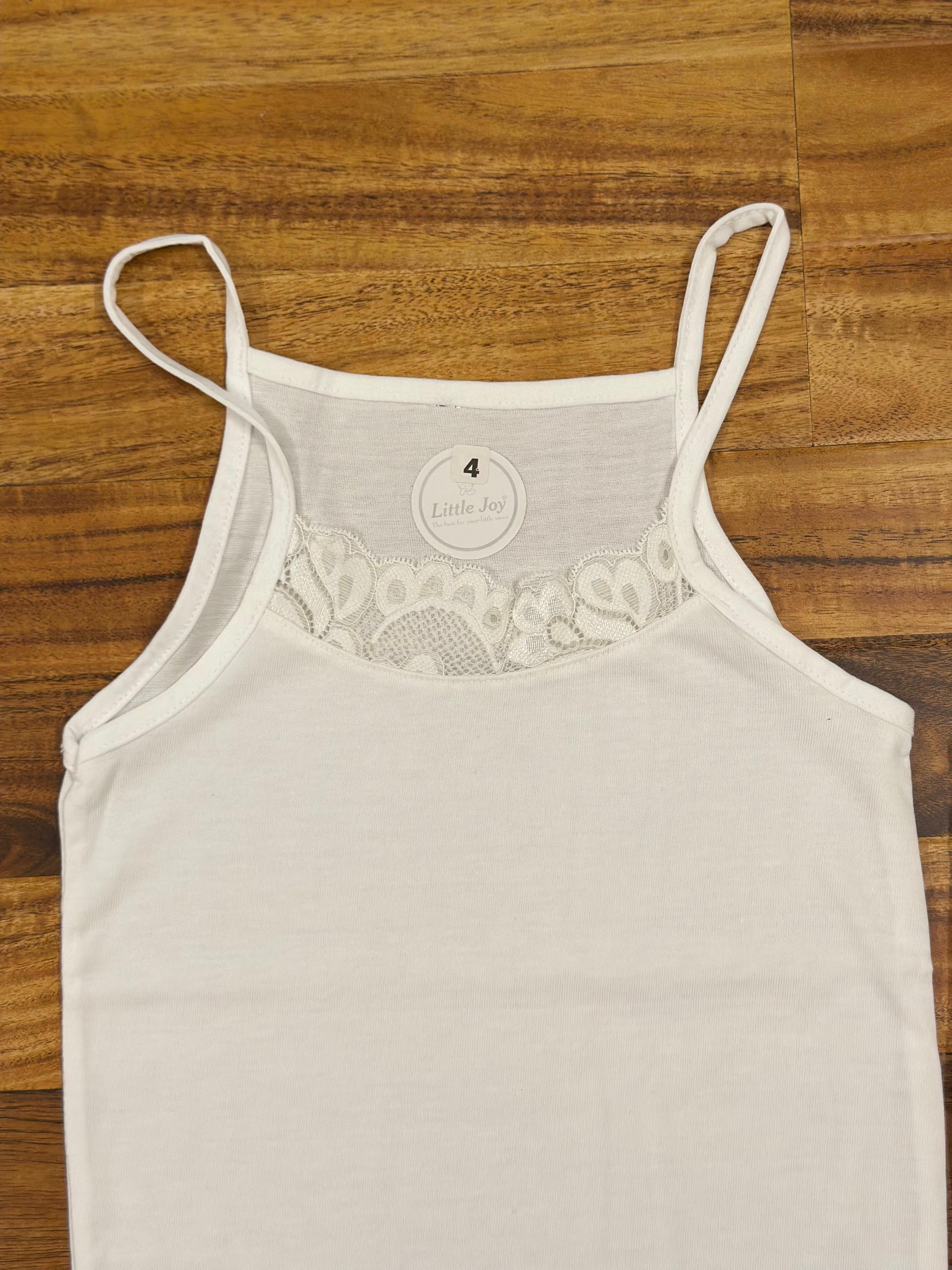 Girls White Camisole Slip with Lace Detail – Pack of 3